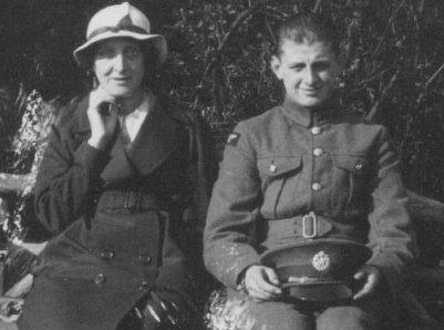 Ron with his Mother taken I think in the garden at Dronfield